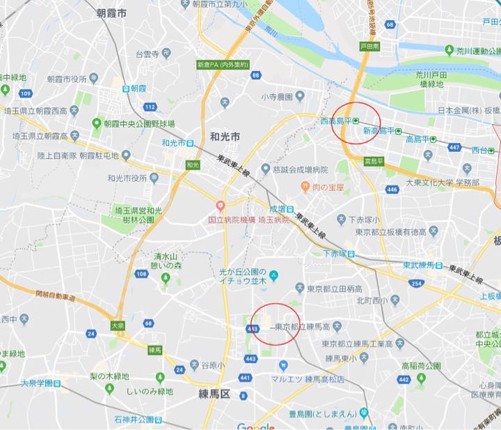 西高島平とか和光市とか周辺地図