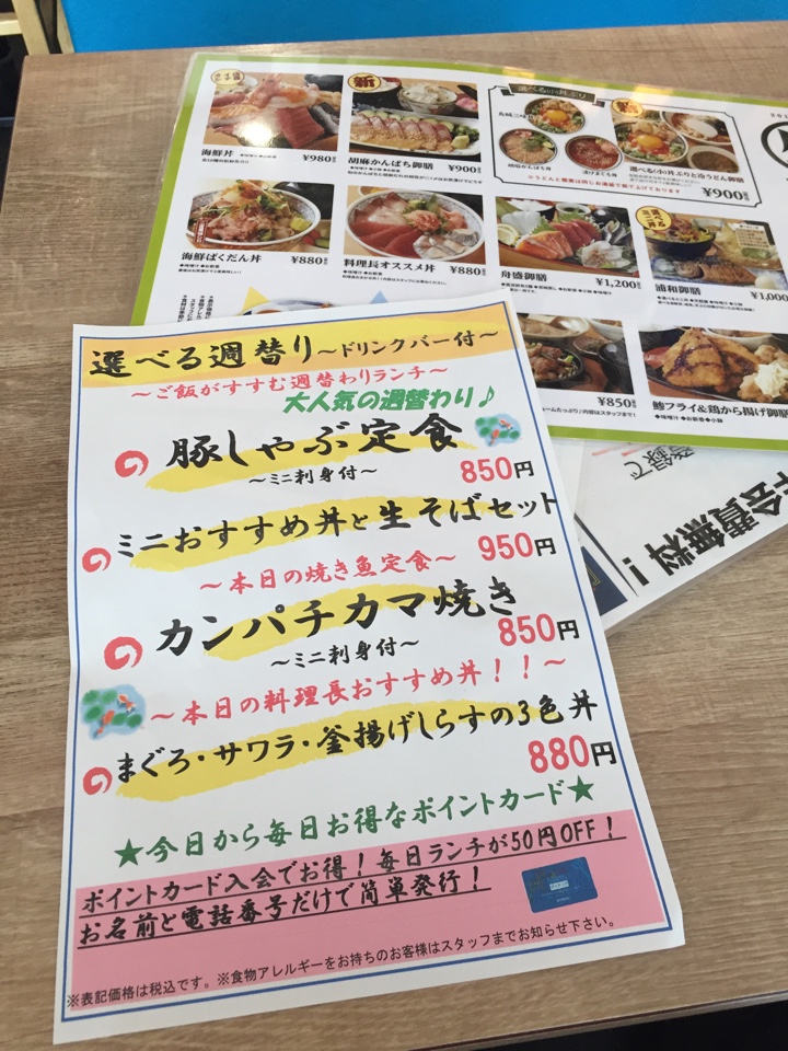 魚盛 浦和店 ランチメニュー等