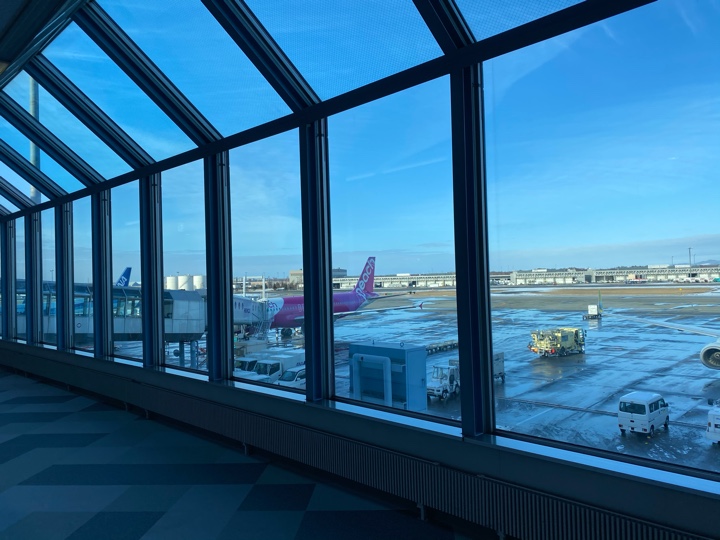 新千歳空港 ピーチの飛行機