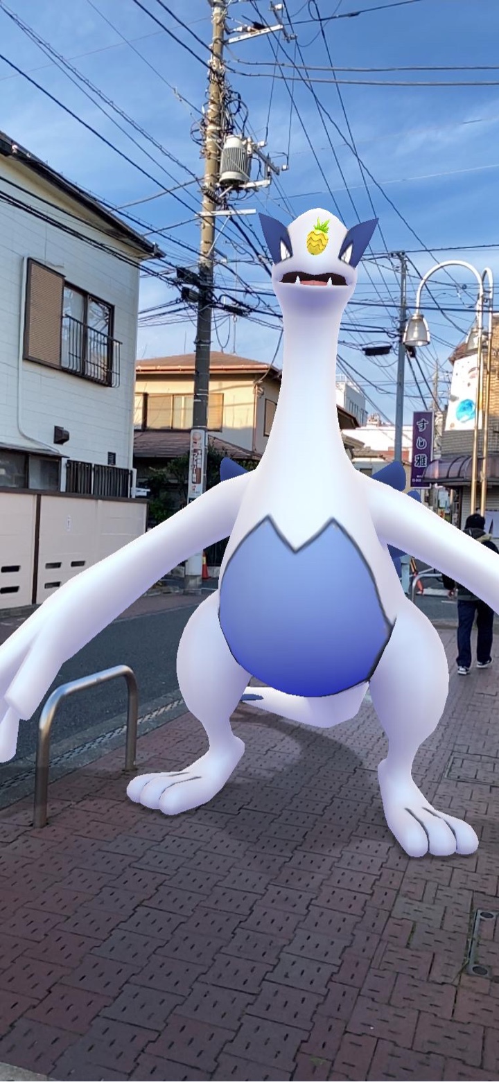 ポケモンGO AR 千歳船橋駅近くでルギアさん