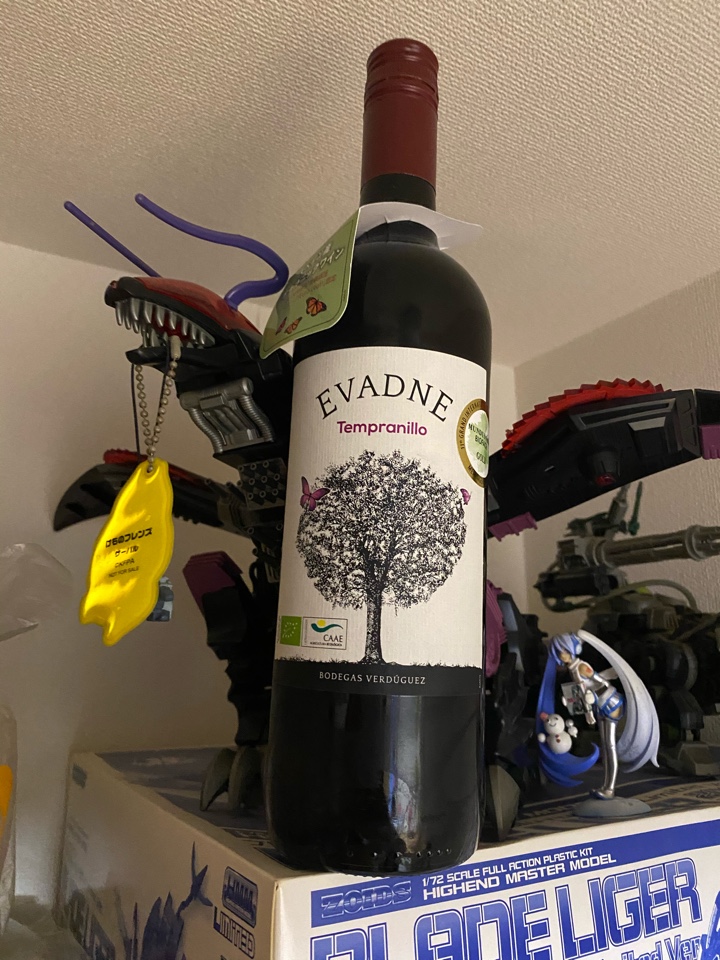 スペイン産オーガニック赤ワイン「EVADNE VINO TINTO D.O. LA MANCHA TEMPRANILLO ECOLOGICO(エヴァドネ ラ・マンチャ テンプラニーリョ オーガニック)2019」