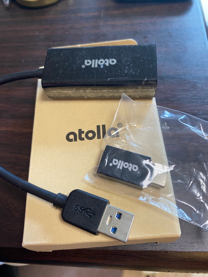 atolla 有線LANアダプター USB3.0 中継 RJ45 USB LAN変換アダプター 1000Mbps 高速伝送、USB Type C変換アダプター付き