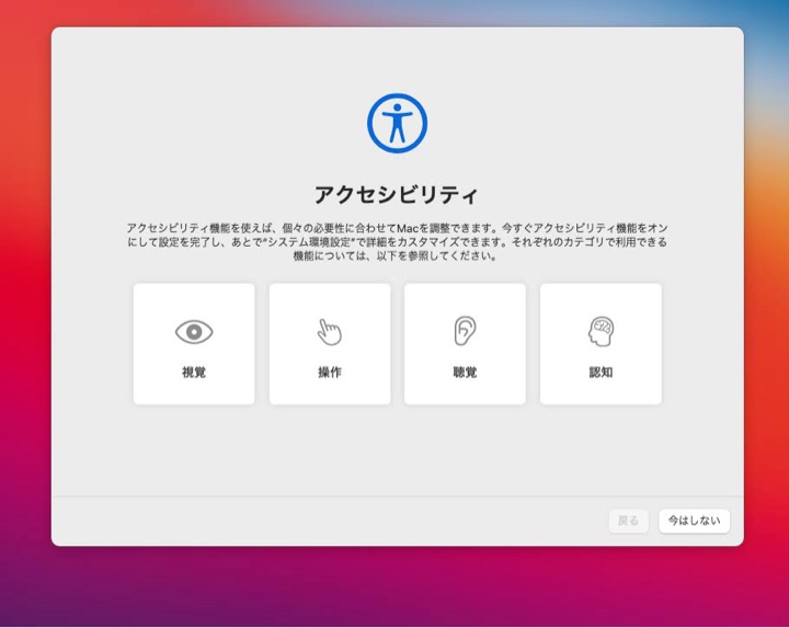 macOS Big Sur 11.6.3のアクセシビリティ機能