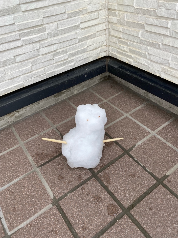 子供が作った雪だるま