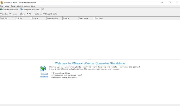 VMware vCenter Converter 6.3.0 インストール完了、起動